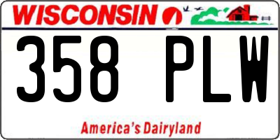 WI license plate 358PLW