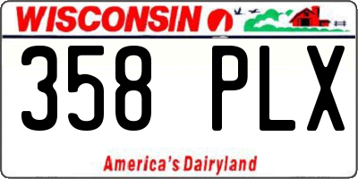 WI license plate 358PLX