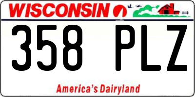 WI license plate 358PLZ