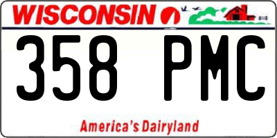 WI license plate 358PMC