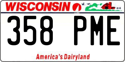 WI license plate 358PME