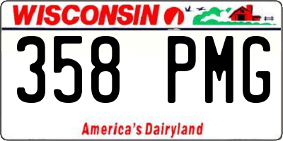 WI license plate 358PMG