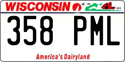 WI license plate 358PML