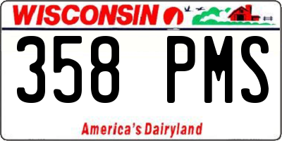 WI license plate 358PMS