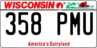 WI license plate 358PMU