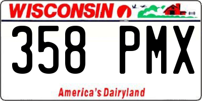 WI license plate 358PMX