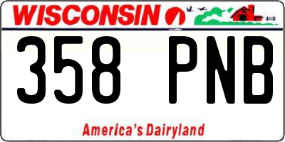 WI license plate 358PNB