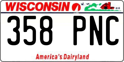 WI license plate 358PNC