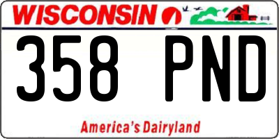 WI license plate 358PND