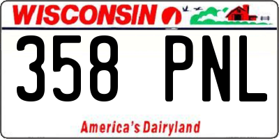 WI license plate 358PNL