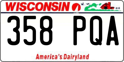 WI license plate 358PQA