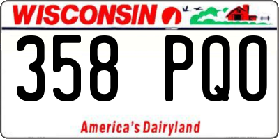 WI license plate 358PQO