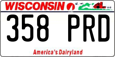 WI license plate 358PRD