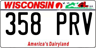 WI license plate 358PRV