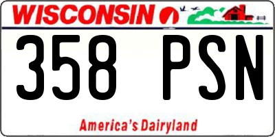 WI license plate 358PSN