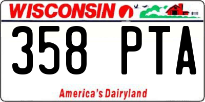 WI license plate 358PTA