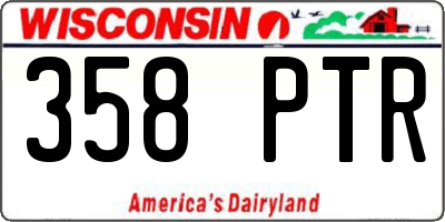 WI license plate 358PTR