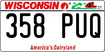 WI license plate 358PUQ