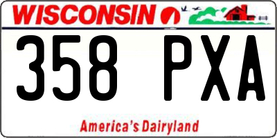 WI license plate 358PXA