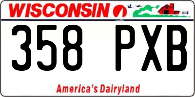 WI license plate 358PXB