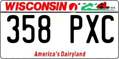 WI license plate 358PXC