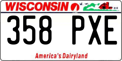 WI license plate 358PXE