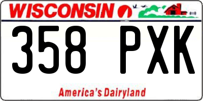 WI license plate 358PXK