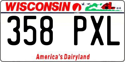 WI license plate 358PXL