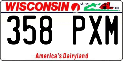 WI license plate 358PXM