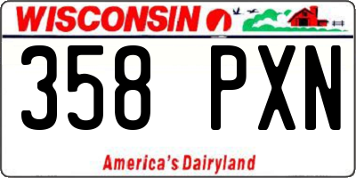 WI license plate 358PXN