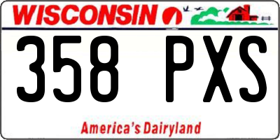 WI license plate 358PXS