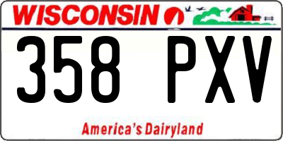 WI license plate 358PXV