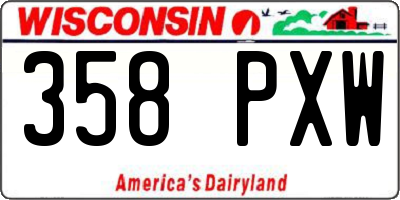 WI license plate 358PXW