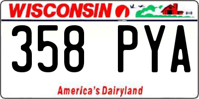 WI license plate 358PYA