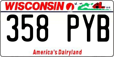 WI license plate 358PYB