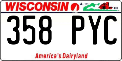 WI license plate 358PYC