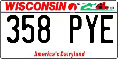 WI license plate 358PYE