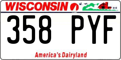 WI license plate 358PYF