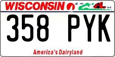 WI license plate 358PYK