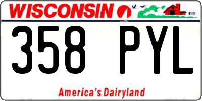 WI license plate 358PYL