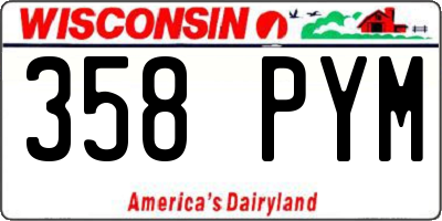 WI license plate 358PYM