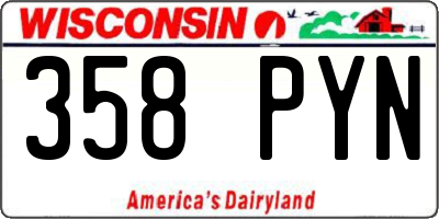 WI license plate 358PYN