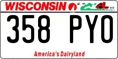 WI license plate 358PYO