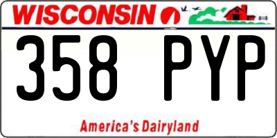 WI license plate 358PYP