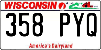 WI license plate 358PYQ