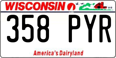 WI license plate 358PYR