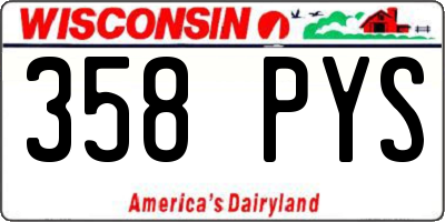 WI license plate 358PYS