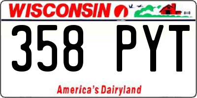 WI license plate 358PYT