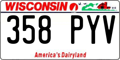 WI license plate 358PYV