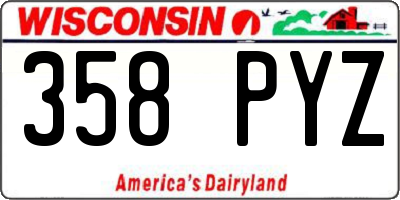 WI license plate 358PYZ